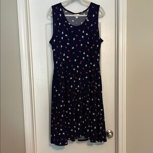 LuLaRoe Blue Sleeveless Scoop Neck Sundress